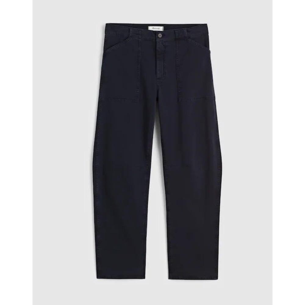 Madewell The Darted Barrel-Leg Jean Womens 25 Black High Rise Button Fly DM7906